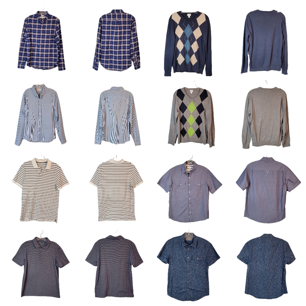 Perry Ellis Old Navy Hollister Calvin Klein Fashion Shades of Blue Bundle 9 pc - Picture 3 of 13